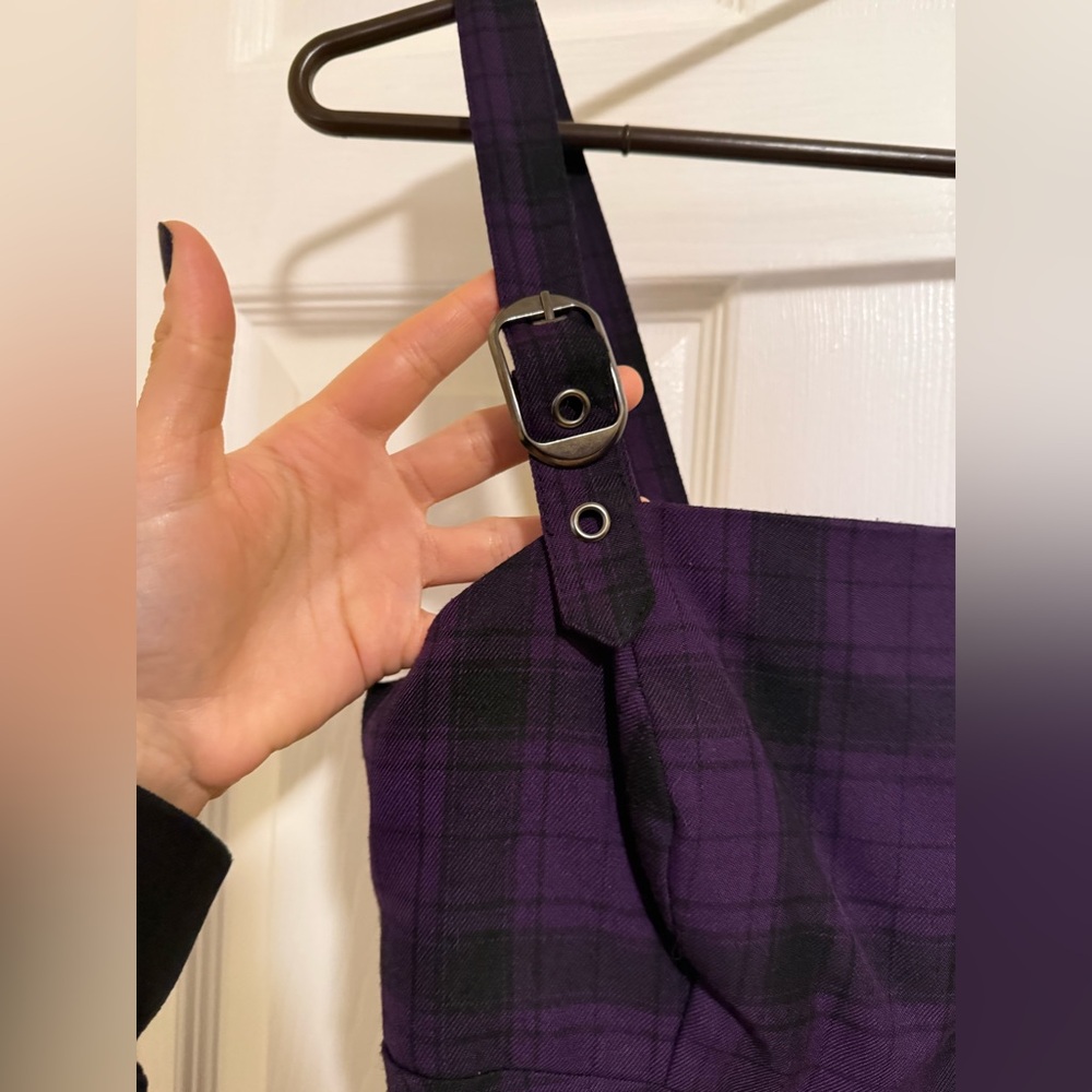 Hot Topic Purple & Black Plaid Buckle Strap Dress - Picture 7 of 7